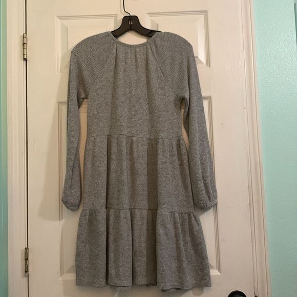 Cat & Jack Gray Long Sleeve Waffle Dress Size XL 14/16 - Picture 4 of 4